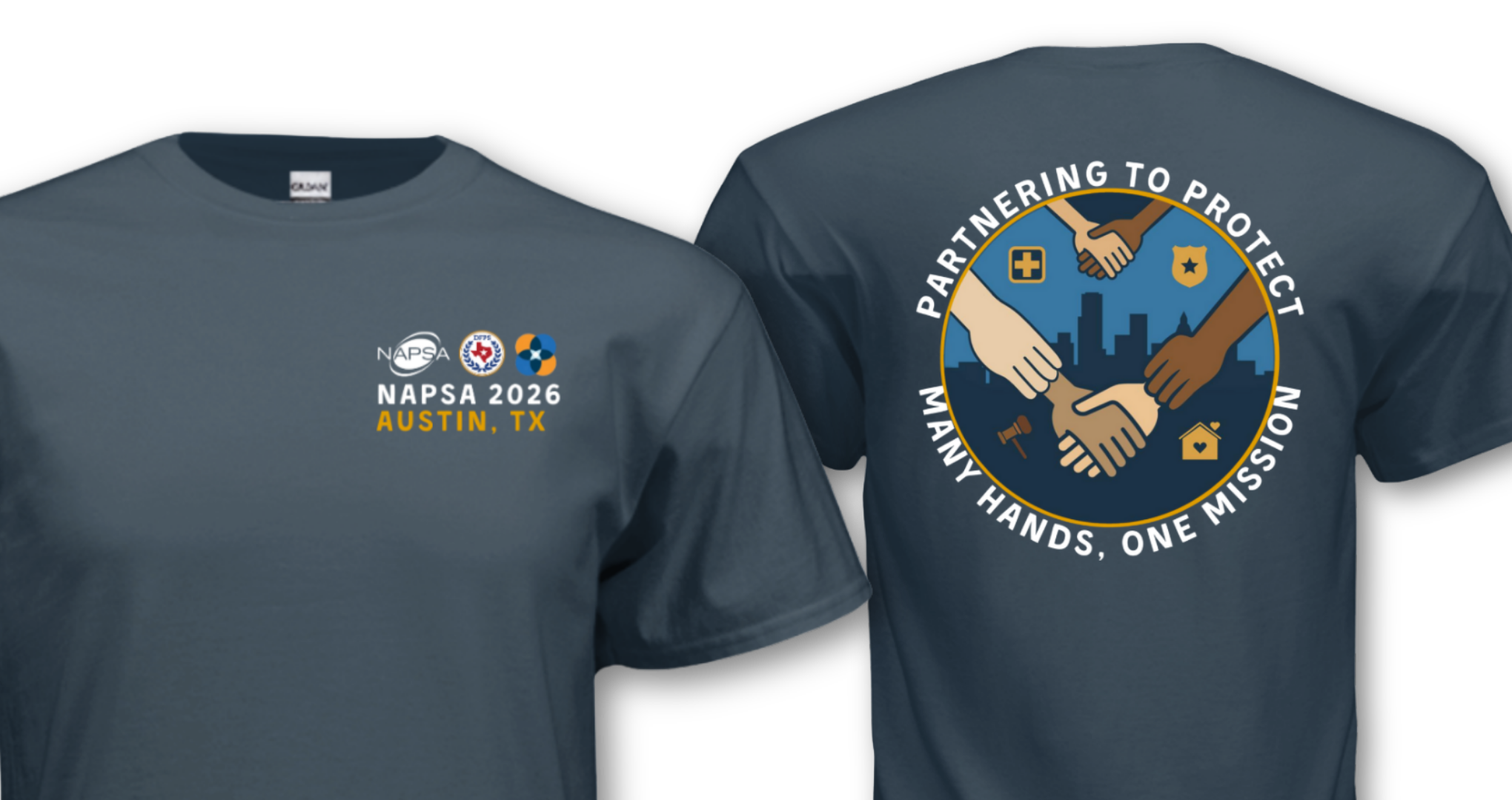 NAPSA 2026 Shirts NAPSA Conference TShirts - Partnering to Protect Austin TX
